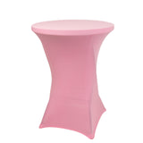 Pink Highboy Spandex Cocktail Table Cover, Fitted Stretch Tablecloth