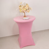 Pink Highboy Spandex Cocktail Table Cover, Fitted Stretch Tablecloth