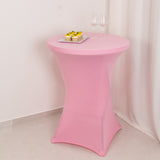 Pink Highboy Spandex Cocktail Table Cover, Fitted Stretch Tablecloth