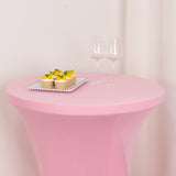 Pink Highboy Spandex Cocktail Table Cover, Fitted Stretch Tablecloth