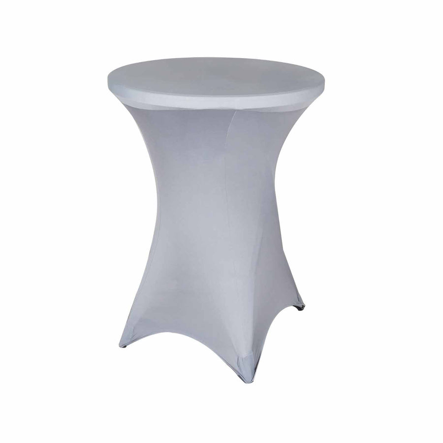 Cocktail Spandex Table Cover - Silver#whtbkgd