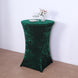 Hunter Emerald Green Crushed Velvet Spandex Fitted Round Highboy Cocktail Table Cover
