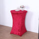 Red Crushed Velvet Spandex Fitted Round Highboy Cocktail Table Cover