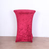 Red Crushed Velvet Spandex Fitted Round Highboy Cocktail Table Cover