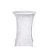 White Crushed Velvet Spandex Fitted Round Highboy Cocktail Table Cover#whtbkgd