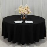 108" Black Cotton Blend Round Tablecloth