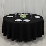 108" Black Cotton Blend Round Tablecloth