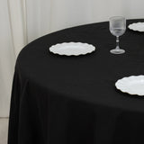 108" Black Cotton Blend Round Tablecloth