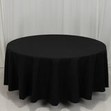 108" Black Cotton Blend Round Tablecloth