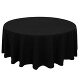 108" Black Cotton Blend Round Tablecloth