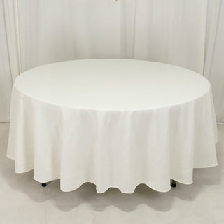 <h3 style="margin-left:0px;"><strong>Ivory Cotton Blend Round Tablecloth - 108"</strong>