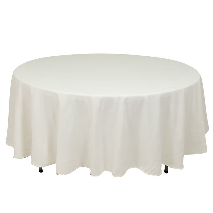 108" Ivory Cotton Blend Round Tablecloth