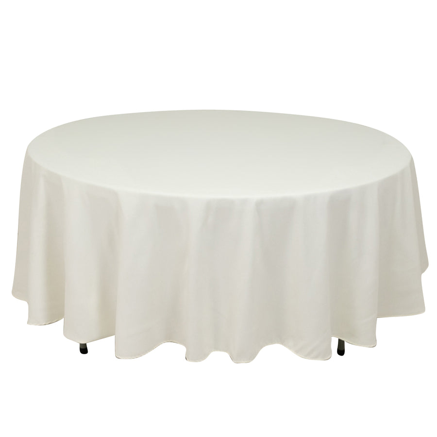 108" Ivory Cotton Blend Round Tablecloth