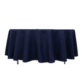 108" Navy Blue Cotton Blend Round Tablecloth