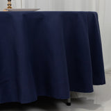 108" Navy Blue Cotton Blend Round Tablecloth