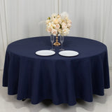 108" Navy Blue Cotton Blend Round Tablecloth