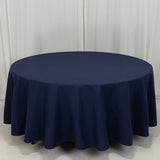 108" Navy Blue Cotton Blend Round Tablecloth