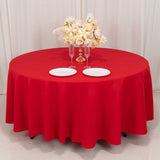 108" Red Cotton Blend Round Tablecloth