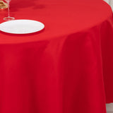 108" Red Cotton Blend Round Tablecloth