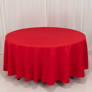 <h3 style="margin-left:0px;"><strong>Red Cotton Blend Round Tablecloth - 108"</strong>