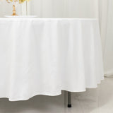 108" White Cotton Blend Round Tablecloth