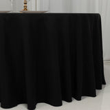 120inch Black Cotton Blend Round Tablecloth Seamless for 5 Foot Table