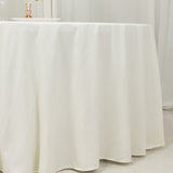 120inch Ivory Cotton Blend Round Tablecloth Seamless for 5 Foot Table