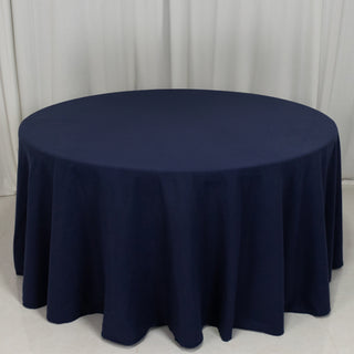 <h3 style="margin-left:0px;"><span style="background-color:transparent;color:#000000;">Navy Blue Cotton Blend Round Tablecloth 120"</span>