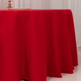 120inch Red Cotton Blend Round Tablecloth Seamless for 5 Foot Table