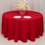 120inch Red Cotton Blend Round Tablecloth Seamless for 5 Foot Table