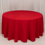 120inch Red Cotton Blend Round Tablecloth Seamless for 5 Foot Table