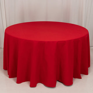 <h3 style="margin-left:0px;"><span style="background-color:transparent;color:#000000;">Red Cotton Blend Round Tablecloth 120"</span>