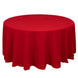 120inch Red Cotton Blend Round Tablecloth Seamless for 5 Foot Table