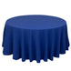 120inch Royal Blue Cotton Blend Round Tablecloth Seamless for 5 Foot Table