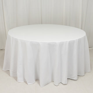 <h3 style="margin-left:0px;"><span style="background-color:transparent;color:#000000;">White Cotton Blend Round Tablecloth 120"</span>