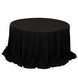 132inch Black Cotton Blend Round Tablecloth Seamless for 6 Foot Table