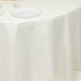 132inch Ivory Cotton Blend Round Tablecloth Seamless for 6 Foot Table