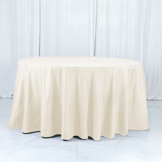 <h3 style="margin-left:0px;"><span style="background-color:transparent;color:#000000;">Ivory Cotton Blend Round Tablecloth 132"</span>