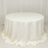 132inch Ivory Cotton Blend Round Tablecloth Seamless for 6 Foot Table