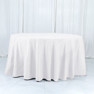 <h3 style="margin-left:0px;"><span style="background-color:transparent;color:#000000;">White Cotton Blend Round Tablecloth 132"</span>