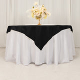 Black Cotton Blend Square Table Overlay - 54x54inch