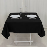 54x54inch Black Cotton Blend Square Tablecloth