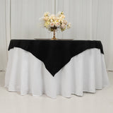 Black Cotton Blend Square Table Overlay - 54x54inch