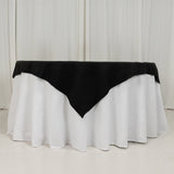 Black Cotton Blend Square Table Overlay - 54x54inch