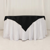 Black Cotton Blend Square Table Overlay - 54x54inch