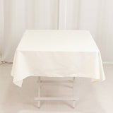 54"x54" Ivory Cotton Blend Square Tablecloth