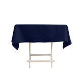 Navy Blue Cotton Blend Square Tablecloth - 54x54