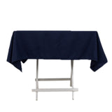 Navy Blue Cotton Blend Square Tablecloth - 54x54