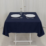 Navy Blue Cotton Blend Square Tablecloth - 54x54