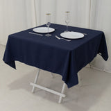 Navy Blue Cotton Blend Square Tablecloth - 54x54